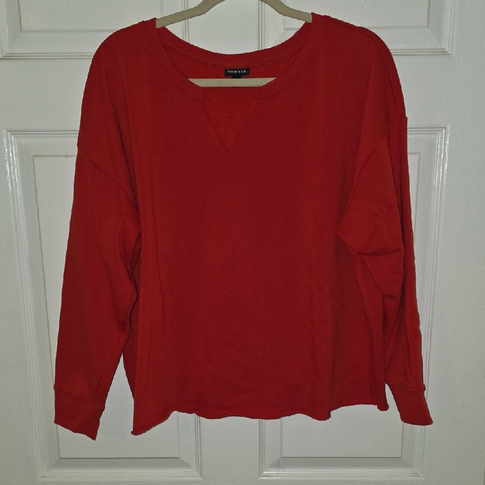 torrid Orange-Red Crewneck Sweatshirt